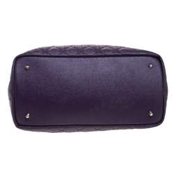 Pre Owned Dior Purple Coated Canvas Medium Panarea Tote