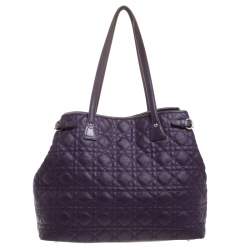 Pre Owned Dior Purple Coated Canvas Medium Panarea Tote