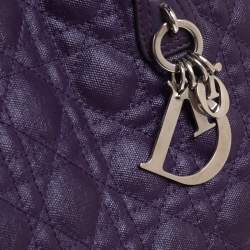 Pre Owned Dior Purple Coated Canvas Medium Panarea Tote