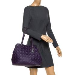Pre Owned Dior Purple Coated Canvas Medium Panarea Tote