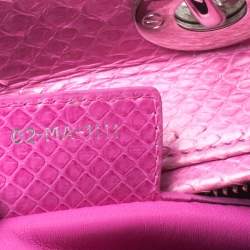 Pre Owned Dior Hot Pink Python Large Lady Dior Tote