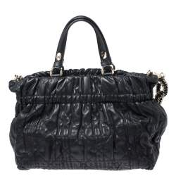 مملوكة مسبقًا حقيبة يد ديور دليسز غوفر جلد كاناج مبطنة سوداء