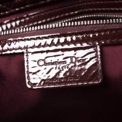 Pre Owned Dior Red Cannage Patent Leather Soft Lady Dior Shopper Tote