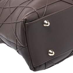 Pre Owned Dior Dark Brown Cannage Leather Granville Chain Link Tote