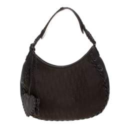 Pre Owned Dior Dark Brown Diorissimo Nylon Hobo