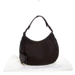 Pre Owned Dior Dark Brown Diorissimo Nylon Hobo