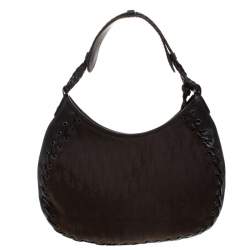 Pre Owned Dior Dark Brown Diorissimo Nylon Hobo