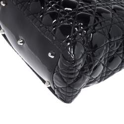 Pre Owned Dior Black Patent Leather Soft Shopper Tote
