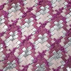 مملوكة مسبقًا Dior Pink/Silver Tweed and Leather Medium Lady Dior Tote