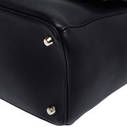Pre Owned Dior Black Leather Large Be Dior Flap Top Handle Bag