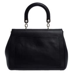 Pre Owned Dior Black Leather Large Be Dior Flap Top Handle Bag