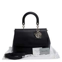 Pre Owned Dior Black Leather Large Be Dior Flap Top Handle Bag