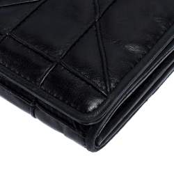 Pre Owned محفظة ديور بسلسلة جلد كاناغ سوداء