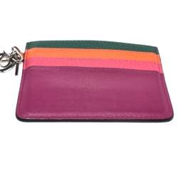 Pre Owned Dior Multicolor Leather Lady Dior Card Holder