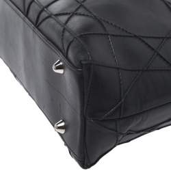 Pre Owned Dior Black Cannage Leather Granville Chain Link Tote