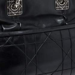 Pre Owned Dior Black Cannage Leather Granville Chain Link Tote