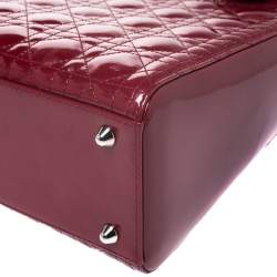 مملوكة مسبقًا حقيبة يد ديور ليدي ديور جلد كاناج أحمر