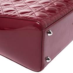 مملوكة مسبقًا حقيبة يد ديور ليدي ديور جلد كاناج أحمر