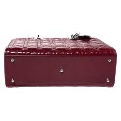 مملوكة مسبقًا حقيبة يد ديور ليدي ديور جلد كاناج أحمر