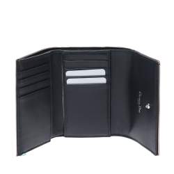 Pre Owned Dior Metallic Rose Gold Micro Cannage Patent Leather Diorama Trifold Wallet