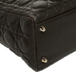مملوكة مسبقًا Dior Olive Green Cannage Leather Large Lady Dior Tote