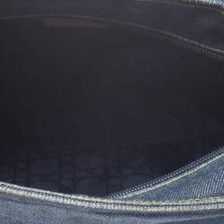 Pre Owned Dior Blue Denim and Leather Maris Pearl Tote
