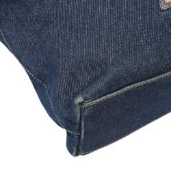 Pre Owned Dior Blue Denim and Leather Maris Pearl Tote