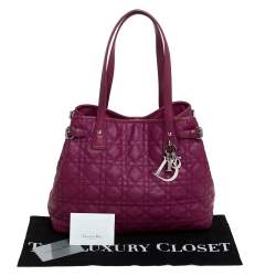 مملوكة مسبقًا Dior Magenta Coated Canvas Small Panarea Tote