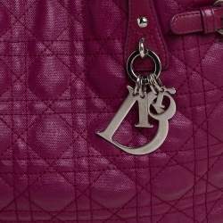 مملوكة مسبقًا Dior Magenta Coated Canvas Small Panarea Tote