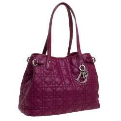 مملوكة مسبقًا Dior Magenta Coated Canvas Small Panarea Tote