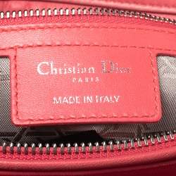 مملوكة مسبقًا Dior Coral Cannage Leather Large Lady Dior Tote