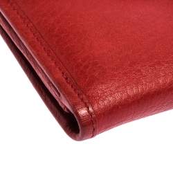 مملوكة مسبقًا محفظة ديور كونتيننتال جلد حمراء