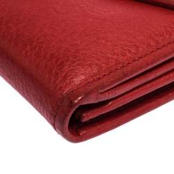 مملوكة مسبقًا محفظة ديور كونتيننتال جلد حمراء