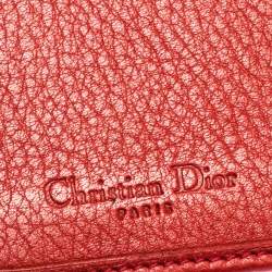 مملوكة مسبقًا محفظة ديور كونتيننتال جلد حمراء