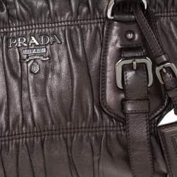 Prada Metallic Nappa Gaufre Leather Medium Datchel