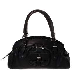 Pre Owned Dior Black Leather Large My Dior Frame Satchel