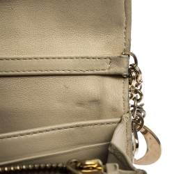 Pre Owned Dior Gold/Beige Python Wallet on Chain