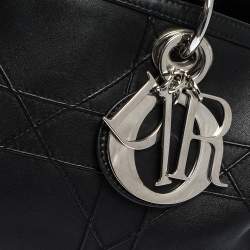 مملوكة مسبقًا Dior Black Cannage Leather Granville Polochon Satchel