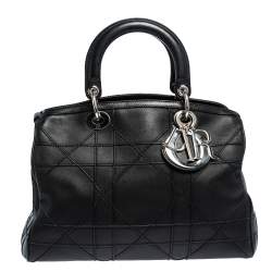 مملوكة مسبقًا Dior Black Cannage Leather Granville Polochon Satchel