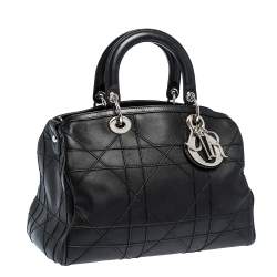 مملوكة مسبقًا Dior Black Cannage Leather Granville Polochon Satchel
