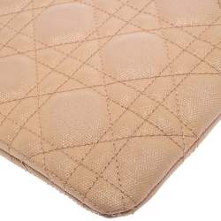 مملوكة مسبقًا Dior Peach Cannage Coated Canvas Panarea Clutch