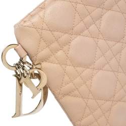 مملوكة مسبقًا Dior Peach Cannage Coated Canvas Panarea Clutch