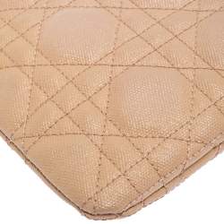 مملوكة مسبقًا Dior Peach Cannage Coated Canvas Panarea Clutch