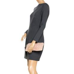 مملوكة مسبقًا Dior Peach Cannage Coated Canvas Panarea Clutch