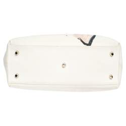 Pre Owned حقيبة يد ديور دي لايت غرافيتي كانفاس وجلد لامع د إصدار محدود بيج/أسود