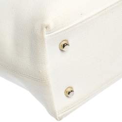 Pre Owned حقيبة يد ديور دي لايت غرافيتي كانفاس وجلد لامع د إصدار محدود بيج/أسود