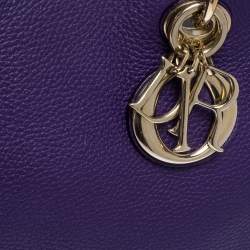 Pre Owned حقيبة يد ديور "شوبر ديوريسيمو" كبيرة جلد بنفسجي