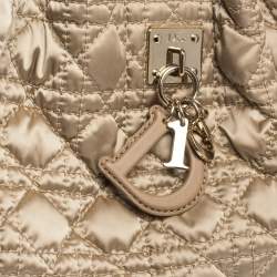 Pre Owned حقيبة ديور شارمينغ جلد وساتان كاناج ذهبية