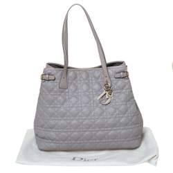 مملوكة مسبقًا Dior Grey Coated Canvas and Leather Medium Panarea Shopper Tote
