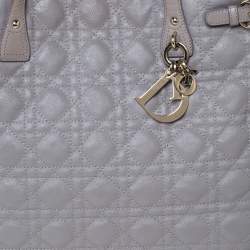 مملوكة مسبقًا Dior Grey Coated Canvas and Leather Medium Panarea Shopper Tote